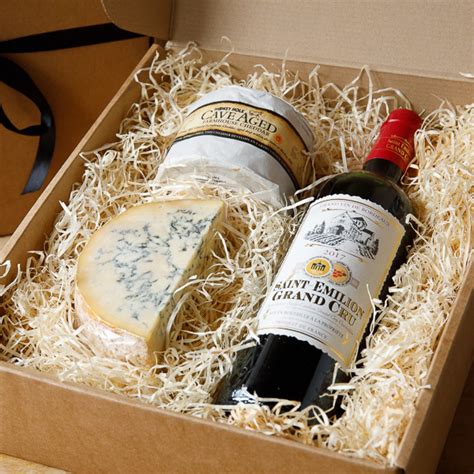gift box cheese and wine